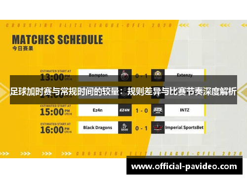 足球加时赛与常规时间的较量：规则差异与比赛节奏深度解析
